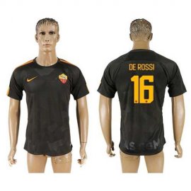 Roma #16 De Rossi Sec Away Soccer Club Jersey