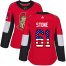 Adidas Ottawa Senators #61 Mark Stone Red Home Authentic USA Flag Womens Stitched NHL Jersey