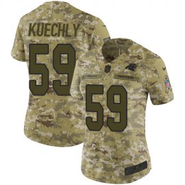 Nike Carolina Panthers #59 Luke Kuechly Camo Womens Stitched NFL Limited 2018 Salute to Service Jersey