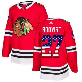 Adidas Chicago Blackhawks #27 Adam Boqvist Red Home Authentic USA Flag Stitched Youth NHL Jersey