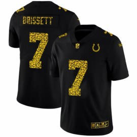 Indianapolis Colts #7 Jacoby Brissett Mens Nike Leopard Print Fashion Vapor Limited NFL Jersey Black
