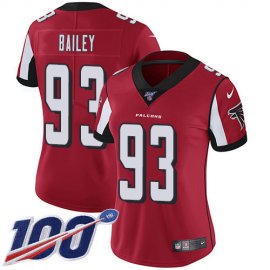 Nike Atlanta Falcons #93 Allen Bailey Red Team Color Womens Stitched NFL 100th Season Vapor Untouchable Limited Jersey