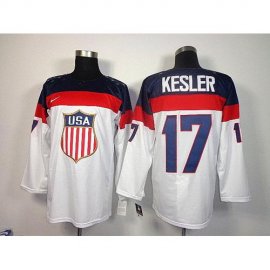 2014 Olympic Team USA #17 Ryan Kesler White Stitched NHL Jersey