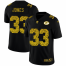 Green Bay Packers #33 Aaron Jones Mens Nike Leopard Print Fashion Vapor Limited NFL Jersey Black