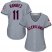 Cleveland Indians #11 Jose Ramirez Grey Road Womens Stitched MLB Jersey