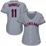 Cleveland Indians #11 Jose Ramirez Grey Road Womens Stitched MLB Jersey