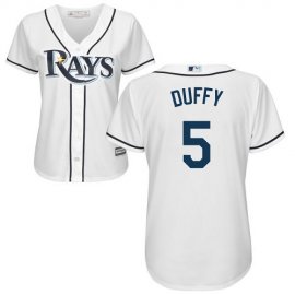 Tampa Bay Rays #5 Matt Duffy White Home Womens Stitched MLB Jersey