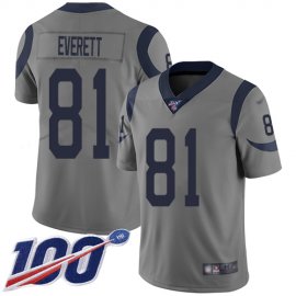 Nike Los Angeles Rams #81 Gerald Everett Gray Mens Stitched NFL Limited Inverted Legend 100th Season Jersey