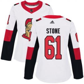 Adidas Ottawa Senators #61 Mark Stone White Road Authentic Womens Stitched NHL Jersey