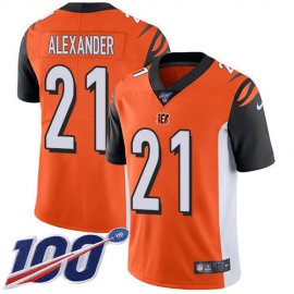 Nike Cincinnati Bengals #21 Mackensie Alexander Orange Alternate Mens Stitched NFL 100th Season Vapor Untouchable Limited Jersey