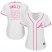 Atlanta Braves #29 John Smoltz White/Pink Fashion Womens Stitched MLB Jersey