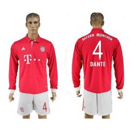 Bayern Munchen #4 Dante Home Long Sleeves Soccer Club Jersey