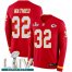 Nike Kansas City Chiefs #32 Tyrann Mathieu Red Super Bowl LIV 2020 Team Color Mens Stitched NFL Limited Therma Long Sleeve Jersey
