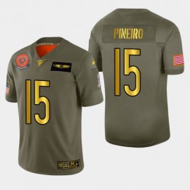 Chicago Chicago Bears #15 Eddy Pineiro Mens Nike Olive Gold 2019 Salute to Service Limited NFL 100 Jersey