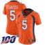 Nike Denver Broncos #5 Joe Flacco Orange Team Color Womens Stitched NFL 100th Season Vapor Limited Jersey