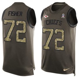 Nike Kansas City Chiefs #72 Eric Fisher Green Mens Stitched NFL Limited Salute To Service Tank Top Jersey