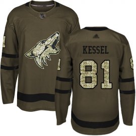 Adidas Arizona Coyotes #81 Phil Kessel Green Salute to Service Stitched Youth NHL Jersey
