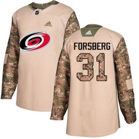 Adidas Carolina Hurricanes #31 Anton Forsberg Camo Authentic 2017 Veterans Day Stitched Youth NHL Jersey