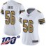 Nike New Orleans Saints #56 DeMario Davis White Womens Stitched NFL Limited Rush 100th Season Jersey