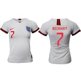 Womens England #7 Beckham Home Soccer Country Jersey
