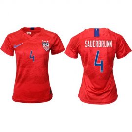 Womens USA #4 Bradley Away Soccer Country Jersey