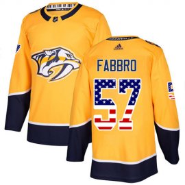 Adidas Nashville Predators #57 Dante Fabbro Yellow Home Authentic USA Flag Stitched Youth NHL Jersey