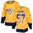 Adidas Nashville Predators #57 Dante Fabbro Yellow Home Authentic USA Flag Stitched Youth NHL Jersey