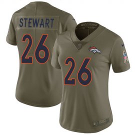 Nike Denver Broncos #26 Darian Stewart Olive Womens Stitched NFL Limited 2017 Salute to Service Jersey