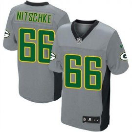 Nike Green Bay Packers #66 Ray Nitschke Grey Shadow Mens Stitched NFL Elite Jersey
