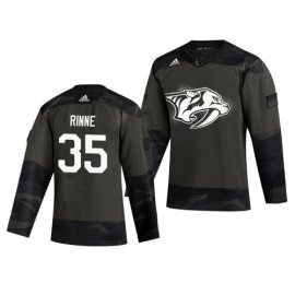 Nashville Predators #35 Pekka Rinne Adidas 2019 Veterans Day Mens Authentic Practice NHL Jersey Camo