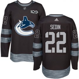 Adidas Vancouver Canucks #22 Daniel Sedin Black 1917-2017 100th Anniversary Stitched NHL Jersey