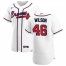 Atlanta Braves #46 Bryse Wilson Mens Nike White Home 2020 Authentic Player MLB Jersey