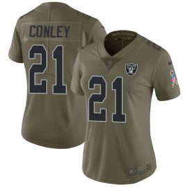 Nike Las Vegas Raiders #21 Gareon Conley Olive Womens Stitched NFL Limited 2017 Salute to Service Jersey