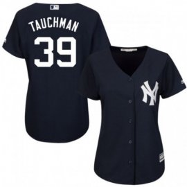 New York Yankees #39 Mike Tauchman Navy Blue Alternate Womens Stitched MLB Jersey