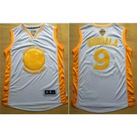 Golden State Warriors #9 Andre Iguodala White(Gold No.) Stitched NBA Jersey