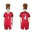 Womens Portugal #4 Miguel Home Soccer Country Jersey