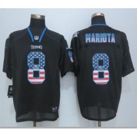 Nike Tennessee Titans #8 Marcus Mariota Black Mens Stitched NFL Elite USA Flag Fashion Jersey