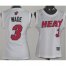 Cheap Women Miami Heat 3# Dwyane Wade White NBA Jerseys