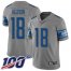 Nike Detroit Lions #18 Geronimo Allison Gray Mens Stitched NFL Limited Inverted Legend 100th Season Jersey