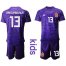 Spain #13 Arrizabalaga Purple Goalkeeper Kid Soccer Country Jersey