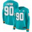 Nike Miami Dolphins #90 Shaq Lawson Aqua Green Team Color Womens Stitched NFL Limited Therma Long Sleeve Jersey