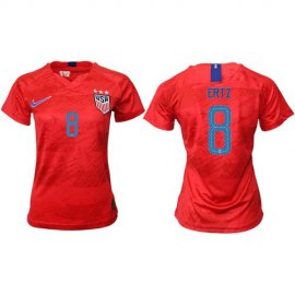 Womens USA #8 Ertz Away Soccer Country Jersey