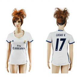 Womens Real Madrid #17 Lucas V. Home Soccer Club Jersey