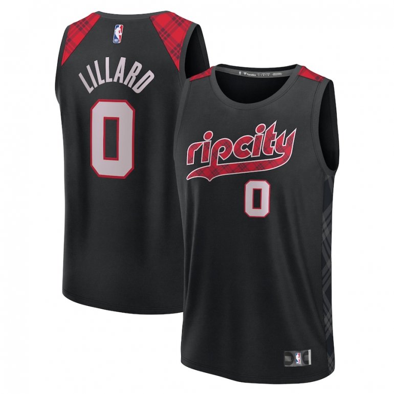 Damian Lillard Portland Trail Blazers Fanatics Branded Unisex 2023/24 Fast Break Jersey – Black – City Edition