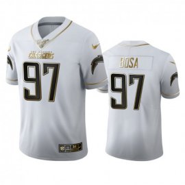Los Angeles Chargers #97 Joey Bosa Mens Nike White Golden Edition Vapor Limited NFL 100 Jersey