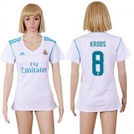 Womens Real Madrid #8 Kroos Home Soccer Club Jersey