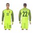 Portugal #22 Carvalho Green Long Sleeves Goalkeeper Soccer Country Jersey