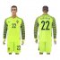 Portugal #22 Carvalho Green Long Sleeves Goalkeeper Soccer Country Jersey