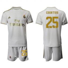 Real Madrid #25 Courtois White Home Soccer Club Jersey