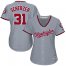 Washington Nationals #31 Max Scherzer Grey Road Womens Stitched MLB Jersey